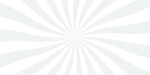 Abstract white and gray retro with sunburst pattern design. Vintage sunrays illustration swirl grunge spiral line. sun beam vector banner design and comic burst gradient concept pattern.