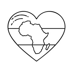 heart with pan african colors icon, heart with pan african colors line art - simple line art of heart with pan african colors, perfect for heart with pan african colors logos and icons