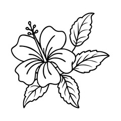 hibiscus flower icon, hibiscus flower line art - simple line art of hibiscus flower, perfect for hibiscus flower logos and icons