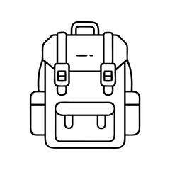 hiking backpack icon, hiking backpack line art - simple line art of hiking backpack, perfect for hiking backpack logos and icons