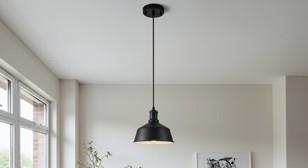 Elegant Black Pendant Light Fixture in Modern Interior