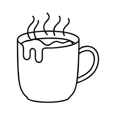 hot chocolate mug icon, hot chocolate mug line art - simple line art of hot chocolate mug, perfect for hot chocolate mug logos and icons