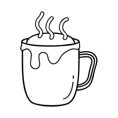 hot chocolate mug icon, hot chocolate mug line art - simple line art of hot chocolate mug, perfect for hot chocolate mug logos and icons