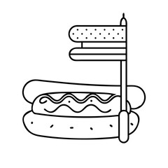 hot dog with american flag toothpick icon