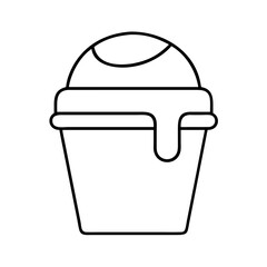 ice cream bucket icon, ice cream bucket line art - simple line art of ice cream bucket, perfect for ice cream bucket logos and icons
