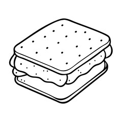 ice cream sandwich icon, ice cream sandwich line art - simple line art of ice cream sandwich, perfect for ice cream sandwich logos and icons