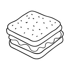 ice cream sandwich icon, ice cream sandwich line art - simple line art of ice cream sandwich, perfect for ice cream sandwich logos and icons