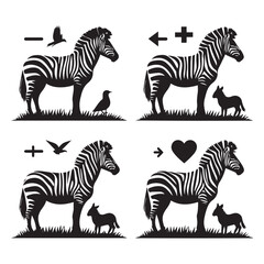 Obraz premium create zebra Silhouette with white background