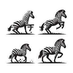 create zebra Silhouette with white background