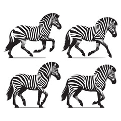 create zebra Silhouette with white background