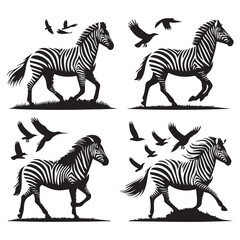 Obraz premium create zebra Silhouette with white background