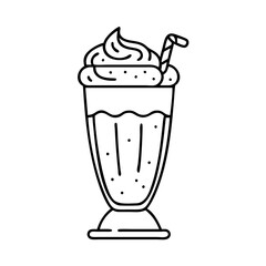 iced mocha float icon, iced mocha float line art - simple line art of iced mocha float, perfect for iced mocha float logos and icons