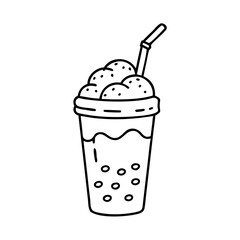 icy slushie icon, icy slushie line art - simple line art of icy slushie, perfect for icy slushie logos and icons