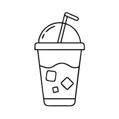 icy slushie icon, icy slushie line art - simple line art of icy slushie, perfect for icy slushie logos and icons