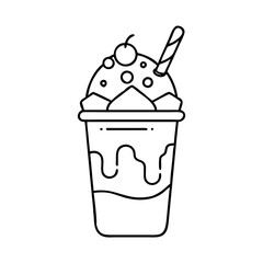 icy slushie icon, icy slushie line art - simple line art of icy slushie, perfect for icy slushie logos and icons