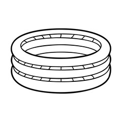 inflatable pool icon, inflatable pool line art - simple line art of inflatable pool, perfect for inflatable pool logos and icons