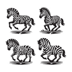 create zebra Silhouette with white background
