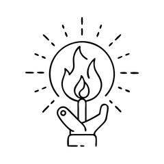 inner light flame icon, inner light flame line art - simple line art of inner light flame, perfect for inner light flame logos and icons
