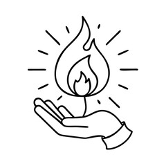 inner light flame icon, inner light flame line art - simple line art of inner light flame, perfect for inner light flame logos and icons