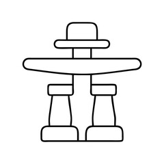 inukshuk icon, inukshuk line art - simple line art of inukshuk, perfect for inukshuk logos and icons