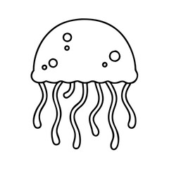 jellyfish icon, jellyfish line art - simple line art of jellyfish, perfect for jellyfish logos and icons