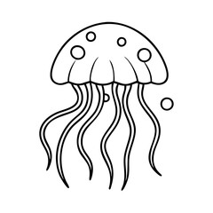 jellyfish icon, jellyfish line art - simple line art of jellyfish, perfect for jellyfish logos and icons
