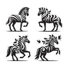 create zebra Silhouette with white background