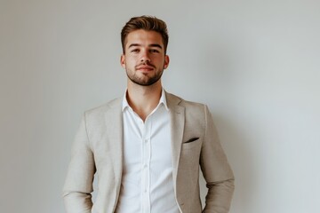 Confident Businessman with Upward Growth Financial Success