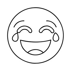 laughing face with tears icon, laughing face with tears line art - simple line art of laughing face with tears, perfect for laughing face with tears logos and icons