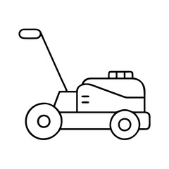 lawn mower icon, lawn mower line art - simple line art of lawn mower, perfect for lawn mower logos and icons