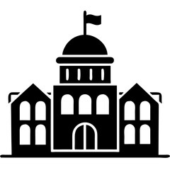 Creative City Hall Icon Vector Illustration | Government Building Design for Civic & Urban Graphics