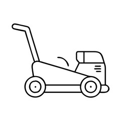 lawn mower icon, lawn mower line art - simple line art of lawn mower, perfect for lawn mower logos and icons