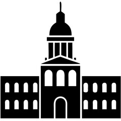 Creative City Hall Icon Vector Illustration | Government Building Design for Civic & Urban Graphics