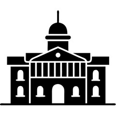 Creative City Hall Icon Vector Illustration | Government Building Design for Civic & Urban Graphics