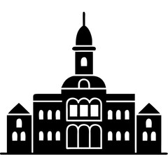 Creative City Hall Icon Vector Illustration | Government Building Design for Civic & Urban Graphics