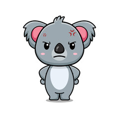 Cute koala angry cartoon clip art illustration