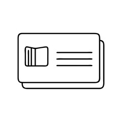 library card icon, library card line art - simple line art of library card, perfect for library card logos and icons