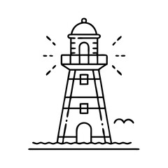 lighthouse icon, lighthouse line art - simple line art of lighthouse, perfect for lighthouse logos and icons