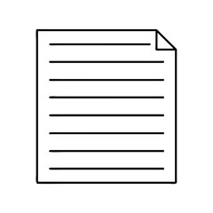 lined paper icon, lined paper line art - simple line art of lined paper, perfect for lined paper logos and icons