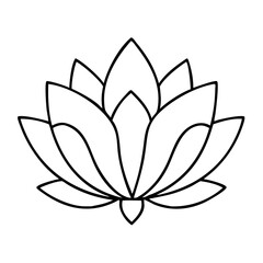 lotus flower icon, lotus flower line art - simple line art of lotus flower, perfect for lotus flower logos and icons