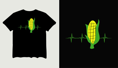 Corn heartbeat t-shirt design for t-shirt quotes or poster svg printable cut file