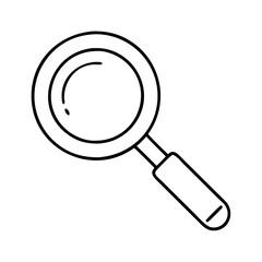 magnifying glass icon, magnifying glass line art - simple line art of magnifying glass, perfect for magnifying glass logos and icons