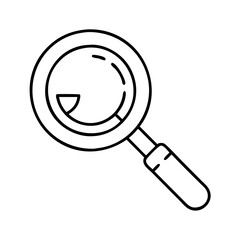 magnifying glass icon, magnifying glass line art - simple line art of magnifying glass, perfect for magnifying glass logos and icons