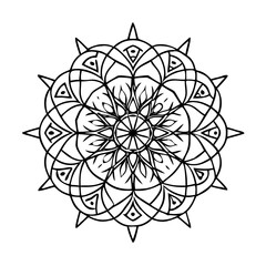 mandala design icon, mandala design line art - simple line art of mandala design, perfect for mandala design logos and icons