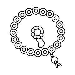 mantra beads mala icon, mantra beads mala line art - simple line art of mantra beads mala, perfect for mantra beads mala logos and icons