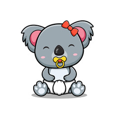 Cute koala angry cartoon clip art illustration