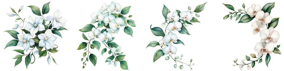 Obraz premium Delicate white spring flowers blooming on branches.