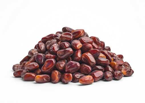 Fard Dates Isolated on Transparent Background, Sweet Glossy Omani Dates, Healthy Snack, Nutrient-Rich Arabian Dried Fruit Cluster
