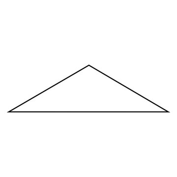 isoceles triangle outline vector