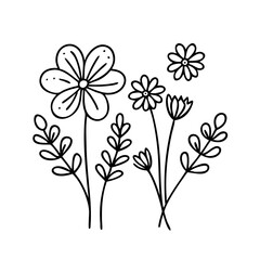 meadow flowers icon, meadow flowers line art - simple line art of meadow flowers, perfect for meadow flowers logos and icons